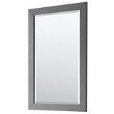 Wyndham WCV252560DGBCXSXXM24 Daria 60 Inch Double Bathroom Vanity in Dark Gray, No Countertop, No Sink, Matte Black Trim, 24 Inch Mirrors