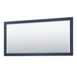Wyndham WCV232372DBBCXSXXM70 Avery 72 Inch Double Bathroom Vanity in Dark Blue, No Countertop, No Sinks, Matte Black Trim, 70 Inch Mirror