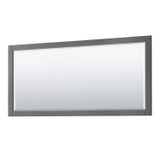 Wyndham WCV232380DGBCXSXXM70 Avery 80 Inch Double Bathroom Vanity in Dark Gray, No Countertop, No Sinks, Matte Black Trim, 70 Inch Mirror