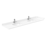 Wyndham WCF292984DWHWCUNSMXX Miranda 84 Inch Double Bathroom Vanity in White, White Cultured Marble Countertop, Undermount Square Sinks, Brushed Nickel Trim