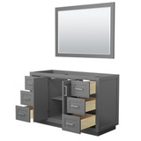 Wyndham WCF292954SKGCXSXXM46 Miranda 54 Inch Single Bathroom Vanity in Dark Gray, No Countertop, No Sink, Brushed Nickel Trim, 46 Inch Mirror