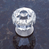 JVJ Satin Nickel Acrylic Crystal" 1 1/4" Door Knob - 53646