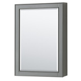 Wyndham WCS202080DGBCXSXXMED Deborah 80 Inch Double Bathroom Vanity in Dark Gray, No Countertop, No Sinks, Matte Black Trim, Medicine Cabinets