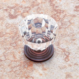 JVJ 53612 Old World Bronze Acrylic Crystal" 1 1/4" Door Knob