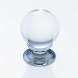 JVJ Polished Chrome 31% Leaded Crystal 30 mm (1 3/16") Smooth Round Door Knob - 53026