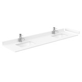 Wyndham WCV232380DWBWCUNSMXX Avery 80 Inch Double Bathroom Vanity in White, White Cultured Marble Countertop, Undermount Square Sinks, Matte Black Trim