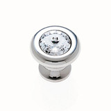 JVJ Polished Nickel 31% Leaded Crystal 30 mm (1 3/16") Half-Diamond Cut Door Knob - 52914