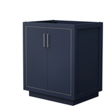 Wyndham WCF111130SBNCXSXXMXX Icon 30 Inch Single Bathroom Vanity in Dark Blue, No Countertop, No Sink, Brushed Nickel Trim