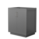 Wyndham WCF111130SKGCXSXXMXX Icon 30 Inch Single Bathroom Vanity in Dark Gray, No Countertop, No Sink, Brushed Nickel Trim