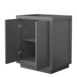 Wyndham WCF111130SKGCXSXXMXX Icon 30 Inch Single Bathroom Vanity in Dark Gray, No Countertop, No Sink, Brushed Nickel Trim
