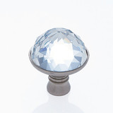 JVJ Satin Nickel 31% Leaded Crystal 30 mm (1 3/16") Half-European Cut Door Knob - 52646