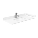 Wyndham WCF111142SKGWCUNSM34 Icon 42 Inch Single Bathroom Vanity in Dark Gray, White Cultured Marble Countertop, Undermount Square Sink, Brushed Nickel Trim, 34 Inch Mirror