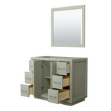 Wyndham WCF111142SLGCXSXXM34 Icon 42 Inch Single Bathroom Vanity in Light Green, No Countertop, No Sink, Brushed Nickel Trim, 34 Inch Mirror