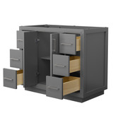 Wyndham WCF111142SKGCXSXXMXX Icon 42 Inch Single Bathroom Vanity in Dark Gray, No Countertop, No Sink, Brushed Nickel Trim