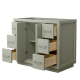 Wyndham WCF111142SLGCXSXXMXX Icon 42 Inch Single Bathroom Vanity in Light Green, No Countertop, No Sink, Brushed Nickel Trim Wyndham WCF111142SLGCXSXXMXX Icon 42 Inch Single Bathroom Vanity in Light Green, No Countertop, No Sink, Brushed Nickel Trim