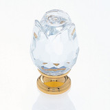 JVJ 25 K Gold Plated 31% Leaded Crystal 30 mm (1 3/16") Rose Door Knob - 52524