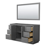 Wyndham WCF111160SKGCXSXXM58 Icon 60 Inch Single Bathroom Vanity in Dark Gray, No Countertop, No Sink, Brushed Nickel Trim, 58 Inch Mirror