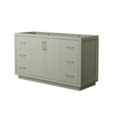 Wyndham WCF111160SLGCXSXXMXX Icon 60 Inch Single Bathroom Vanity in Light Green, No Countertop, No Sink, Brushed Nickel Trim