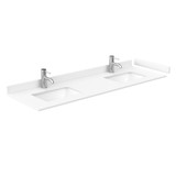 Wyndham WCF111166DWBWCUNSMXX Icon 66 Inch Double Bathroom Vanity in White, White Cultured Marble Countertop, Undermount Square Sinks, Matte Black Trim