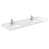 Wyndham WCF111172DWHC2UNSM70 Icon 72 Inch Double Bathroom Vanity in White, Carrara Cultured Marble Countertop, Undermount Square Sinks, Brushed Nickel Trim, 70 Inch Mirror