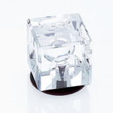 JVJ Old World Bronze 31% Leaded 30 mm (1 3/16") Crystal Square Door Knob - 51912