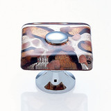 JVJ 50426 Polished Chrome 35 mm (1 3/8") Flat Square Glass Door Knob - Silver and Gold