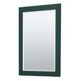 Wyndham WCF292930SGEWCUNSM24 Miranda 30 Inch Single Bathroom Vanity in Green, White Cultured Marble Countertop, Undermount Square Sink, Brushed Nickel Trim, 24 Inch Mirror