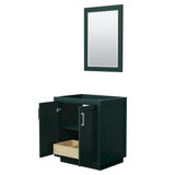 Wyndham WCF292930SGECXSXXM24 Miranda 30 Inch Single Bathroom Vanity in Green, No Countertop, No Sink, Brushed Nickel Trim, 24 Inch Mirror Wyndham WCF292930SGECXSXXM24 Miranda 30 Inch Single Bathroom Vanity in Green, No Countertop, No Sink, Brushed Nickel Trim, 24 Inch Mirror
