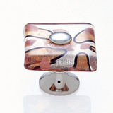 JVJ 50414 Polished Nickel 35 mm (1 3/8") Flat Square Glass Door Knob - Silver and Gold