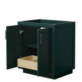 Wyndham WCF292930SGKCXSXXMXX Miranda 30 Inch Single Bathroom Vanity in Green, No Countertop, No Sink, Matte Black Trim