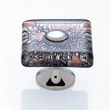 JVJ Polished Nickel 35 mm (1 3/8") Flat Square Glass Door Knob - Clear With Black Lines and Copper - 50214