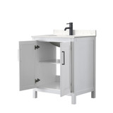 Wyndham WCV252530SWBC2UNSMXX Daria 30 Inch Single Bathroom Vanity in White, Carrara Cultured Marble Countertop, Undermount Square Sink, Matte Black Trim Wyndham WCV252530SWBC2UNSMXX Daria 30 Inch Single Bathroom Vanity in White, Carrara Cultured Marble Countertop, Undermount Square Sink, Matte Black Trim
