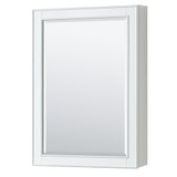 Wyndham WCS202030SWBCXSXXMED Deborah 30 Inch Single Bathroom Vanity in White, No Countertop, No Sink, Matte Black Trim, Medicine Cabinet