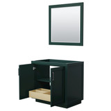 Wyndham WCF292936SGKCXSXXM34 Miranda 36 Inch Single Bathroom Vanity in Green, No Countertop, No Sink, Matte Black Trim, 34 Inch Mirror