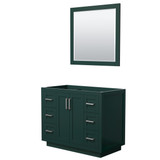 Wyndham WCF292942SGECXSXXM34 Miranda 42 Inch Single Bathroom Vanity in Green, No Countertop, No Sink, Brushed Nickel Trim, 34 Inch Mirror