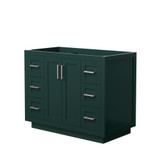Wyndham WCF292942SGECXSXXMXX Miranda 42 Inch Single Bathroom Vanity in Green, No Countertop, No Sink, Brushed Nickel Trim
