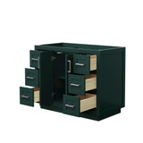 Wyndham WCF292942SGECXSXXMXX Miranda 42 Inch Single Bathroom Vanity in Green, No Countertop, No Sink, Brushed Nickel Trim