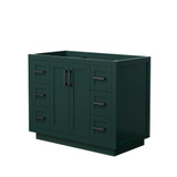 Wyndham WCF292942SGKCXSXXMXX Miranda 42 Inch Single Bathroom Vanity in Green, No Countertop, No Sink, Matte Black Trim