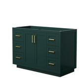 Wyndham WCF292948SGDCXSXXMXX Miranda 48 Inch Single Bathroom Vanity in Green, No Countertop, No Sink, Brushed Gold Trim