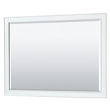 Wyndham WCS202048SWBCXSXXM46 Deborah 48 Inch Single Bathroom Vanity in White, No Countertop, No Sink, Matte Black Trim, 46 Inch Mirror