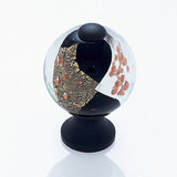JVJ 49820 Oil Rubbed Bronze 30 mm (1 3/16") Round Glass Door Knob - Gold and Silver on Black