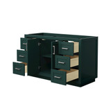 Wyndham WCF292954SGECXSXXMXX Miranda 54 Inch Single Bathroom Vanity in Green, No Countertop, No Sink, Brushed Nickel Trim