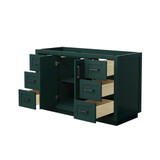 Wyndham WCF292954SGKCXSXXMXX Miranda 54 Inch Single Bathroom Vanity in Green, No Countertop, No Sink, Matte Black Trim Wyndham WCF292954SGKCXSXXMXX Miranda 54 Inch Single Bathroom Vanity in Green, No Countertop, No Sink, Matte Black Trim