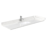 Wyndham WCV232360SWBC2UNSM58 Avery 60 Inch Single Bathroom Vanity in White, Carrara Cultured Marble Countertop, Undermount Square Sink, Matte Black Trim, 58 Inch Mirror