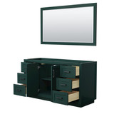 Wyndham WCF292960SGKCXSXXM58 Miranda 60 Inch Single Bathroom Vanity in Green, No Countertop, No Sink, Matte Black Trim, 58 Inch Mirror