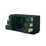 Wyndham WCF292960SGECXSXXMXX Miranda 60 Inch Single Bathroom Vanity in Green, No Countertop, No Sink, Brushed Nickel Trim