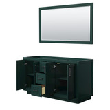 Wyndham WCF292960DGKCXSXXM58 Miranda 60 Inch Double Bathroom Vanity in Green, No Countertop, No Sink, Matte Black Trim, 58 Inch Mirror
