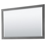 Wyndham WCV252560DGBCXSXXM58 Daria 60 Inch Double Bathroom Vanity in Dark Gray, No Countertop, No Sink, Matte Black Trim, 58 Inch Mirror