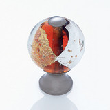 JVJ Satin Nickel 30 mm (1 3/16") Round Glass Door Knob - Gold and Silver on Orange - 49346
