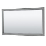 Wyndham WCS202060SGBCXSXXM58 Deborah 60 Inch Single Bathroom Vanity in Dark Gray, No Countertop, No Sink, Matte Black Trim, 58 Inch Mirror